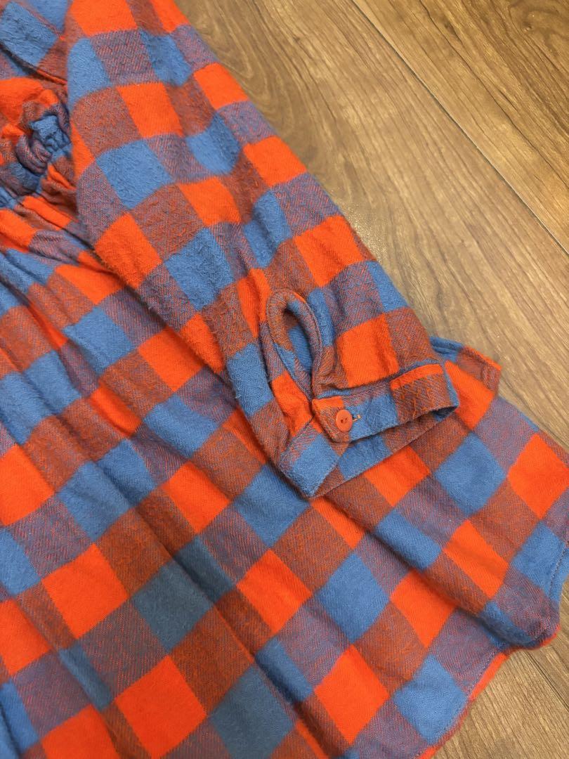 【WOLF&RITA】チェックのセットアップ　オレンジ系赤✖️グレー size12