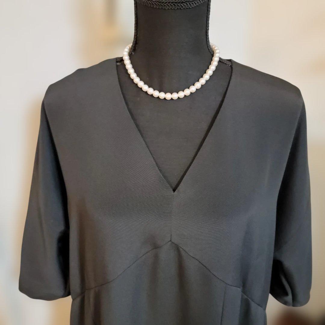 作家物黒留袖リメイク Vネックコクーンシルエットワンピース