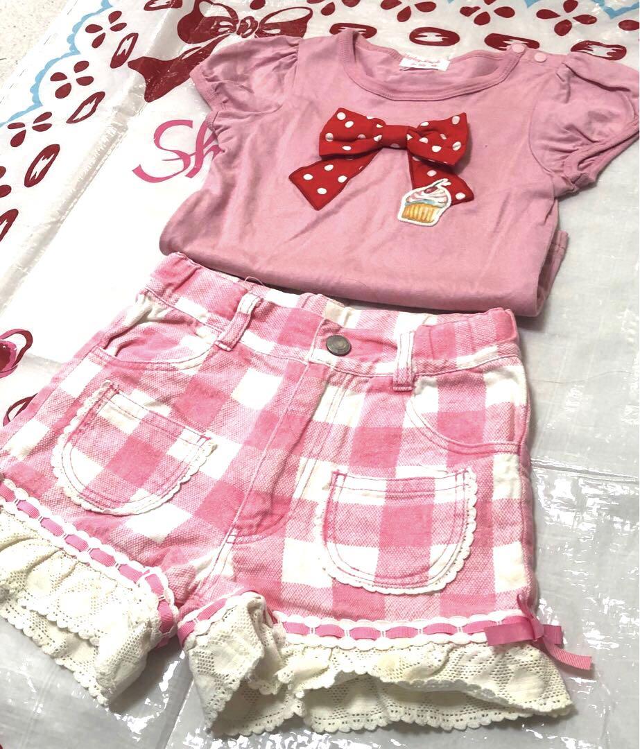シャーリーテンプル ピンク チェック ショートパンツ 110 - メルカリ