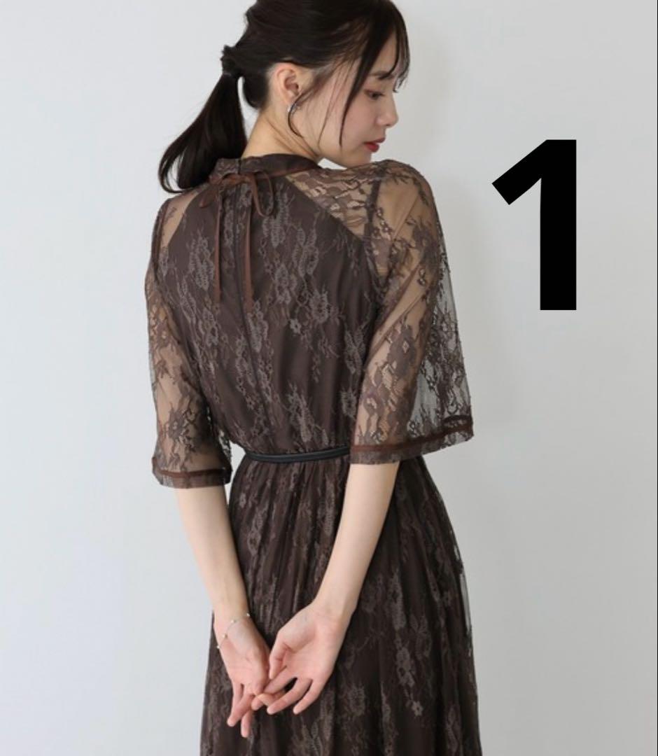 BLUEEAST バックリボンレースパーティードレス ¥9,790