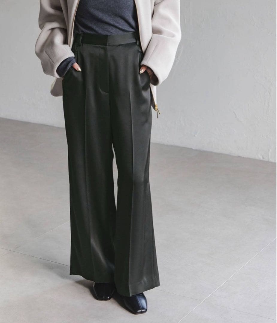 今季NOBLE ルナサテンベルベットパンツM Noble