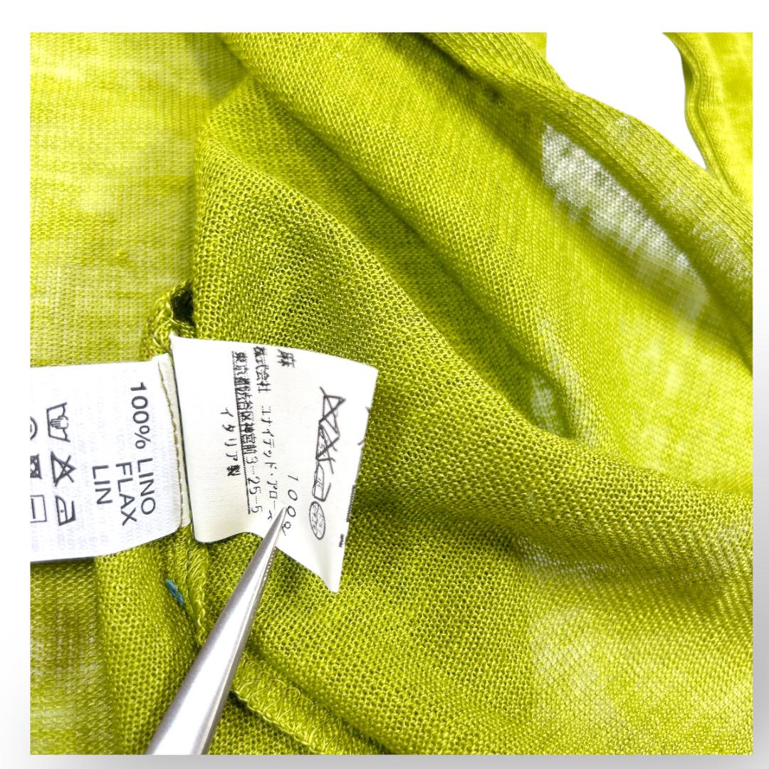 美品 ROBERT COLLINA ロベルタコロリーナ 長袖 フリル 緑 リネン