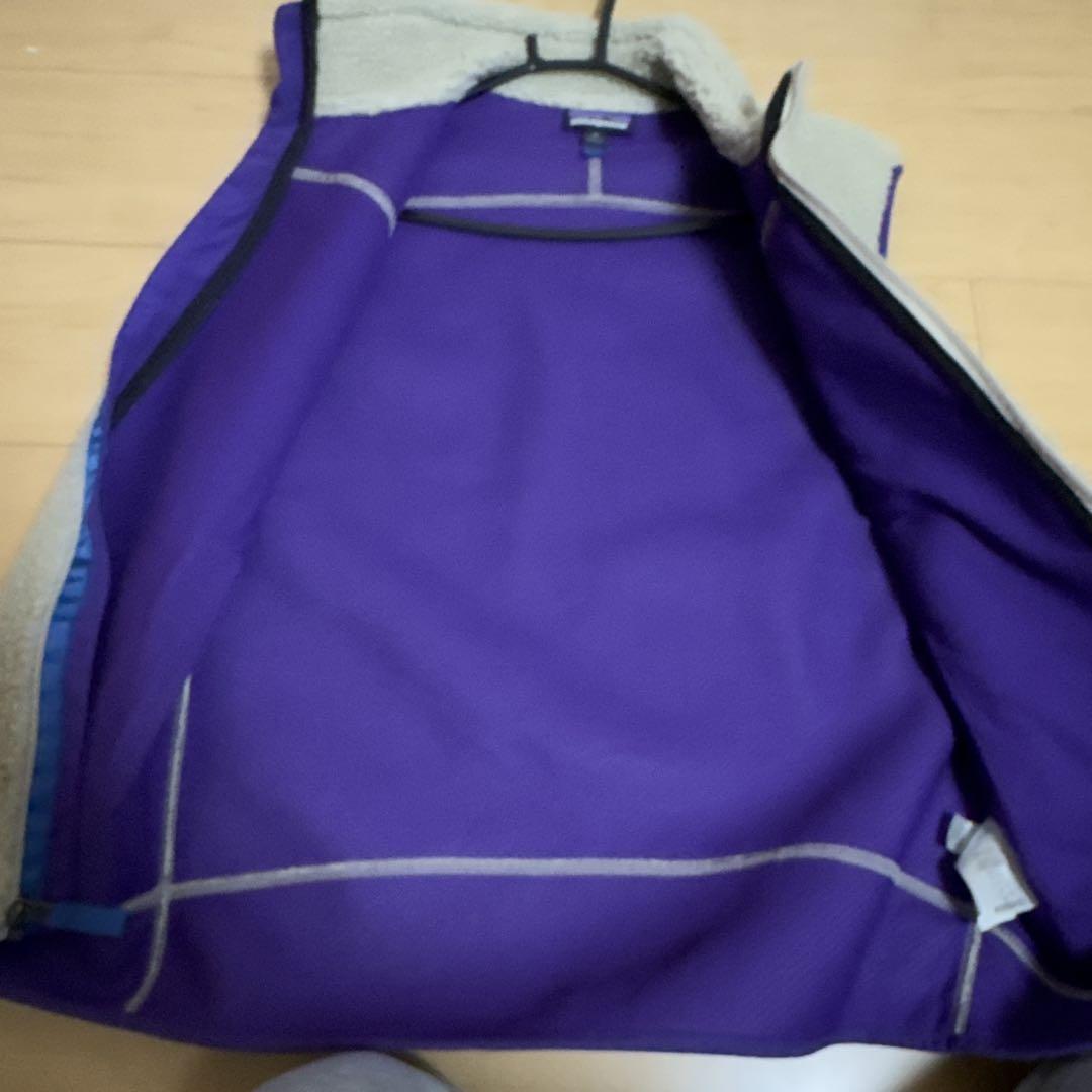 patagonia フリースベスト S グレー/パープル