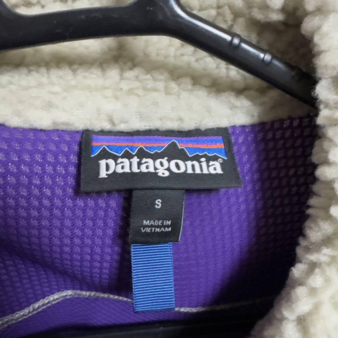 patagonia フリースベスト S グレー/パープル