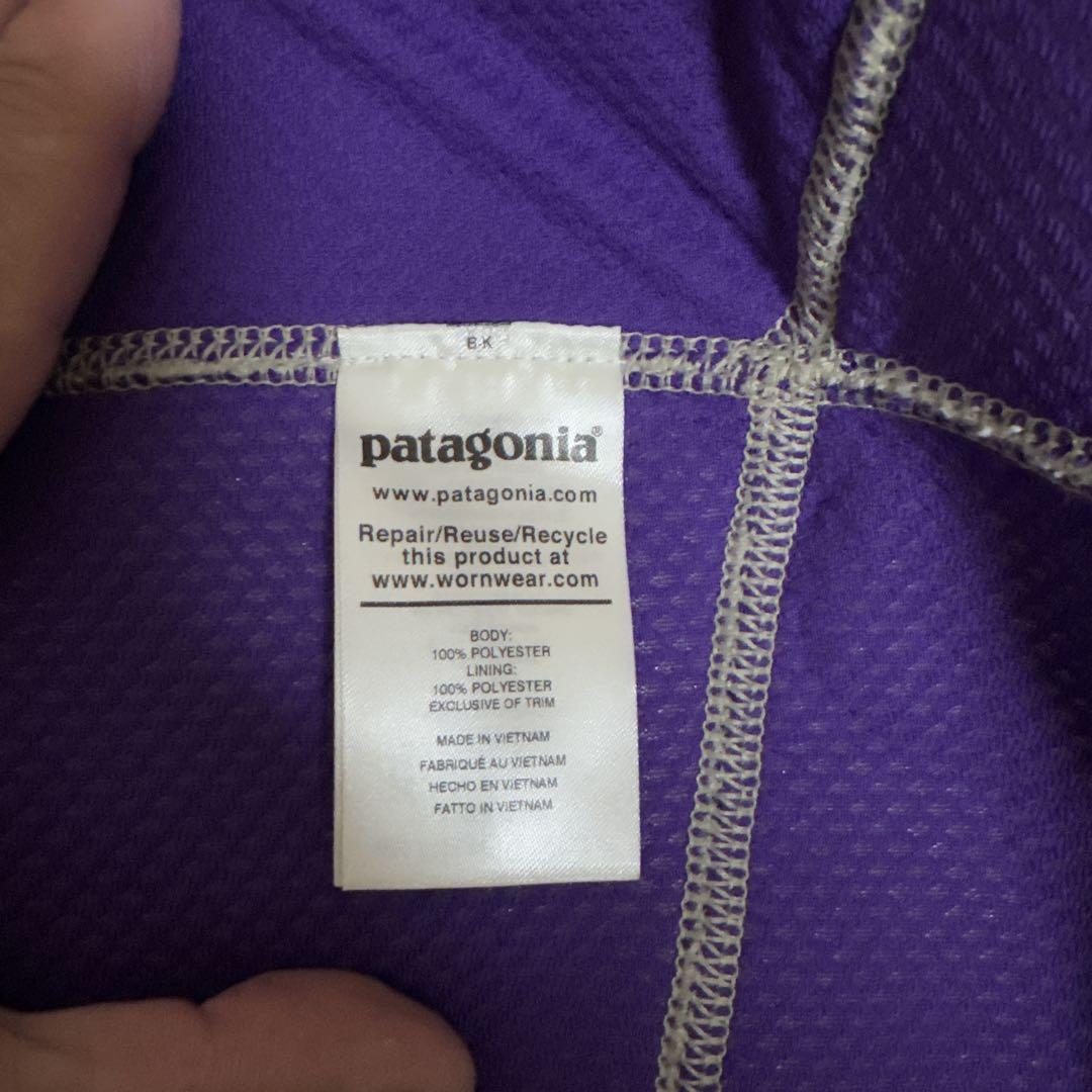 patagonia フリースベスト S グレー/パープル