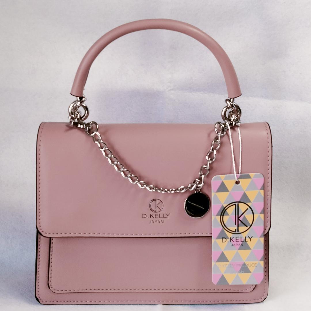 New!①D.Kelly 2Wayバッグ 新品タグ付 肩掛け スクエア型 ピンク