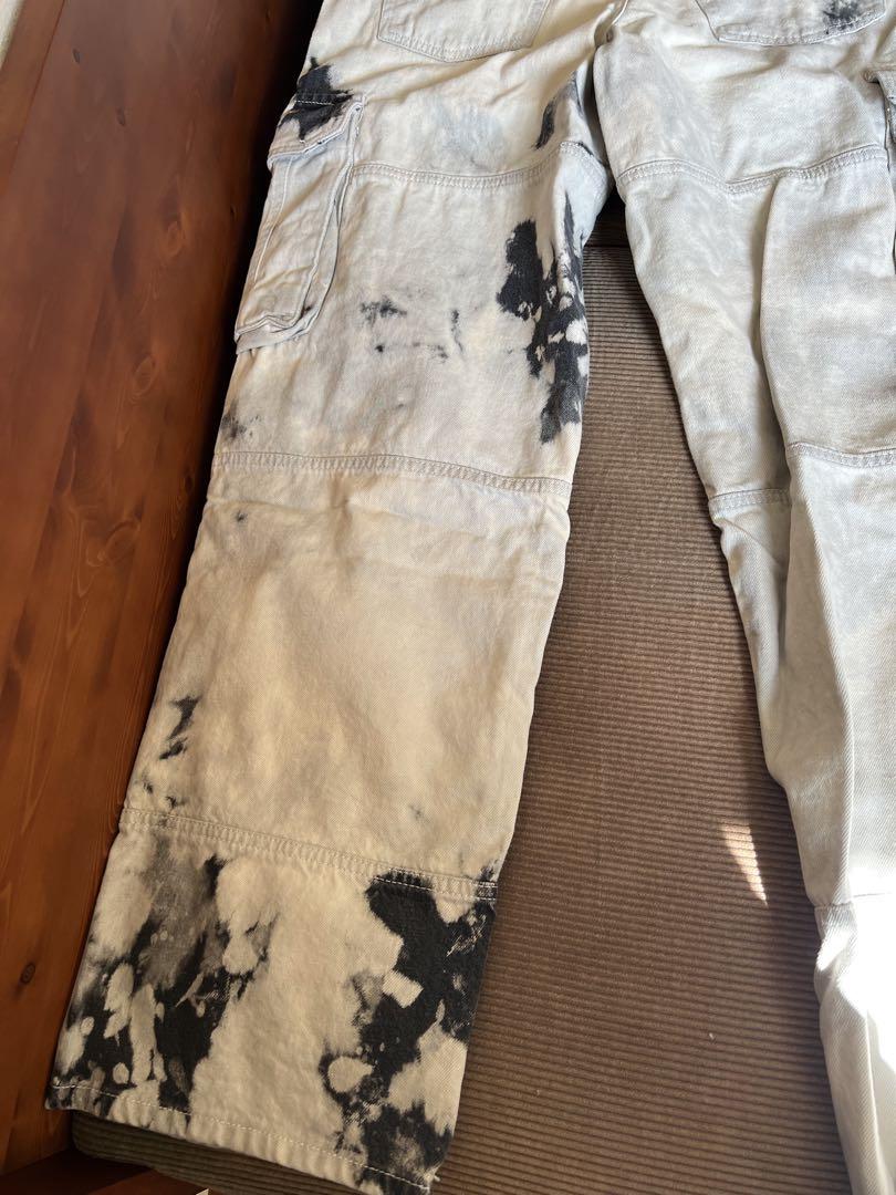 zara オーバーサイズダメージ加工カーゴデニムパンツ　ホワイト