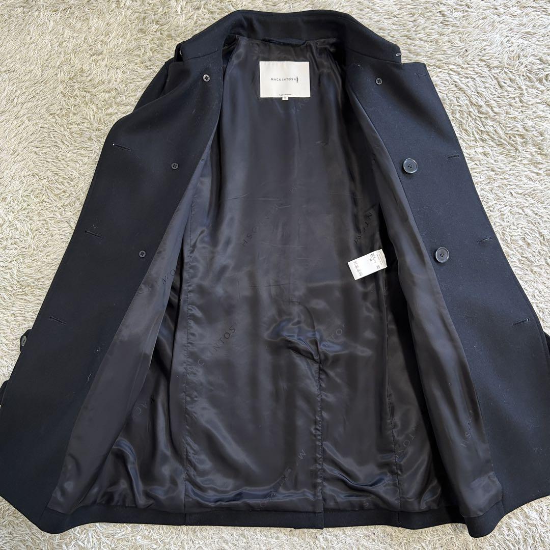【極美品】マッキントッシュ メルトンウール トレンチコート 黒 36 S 英国製