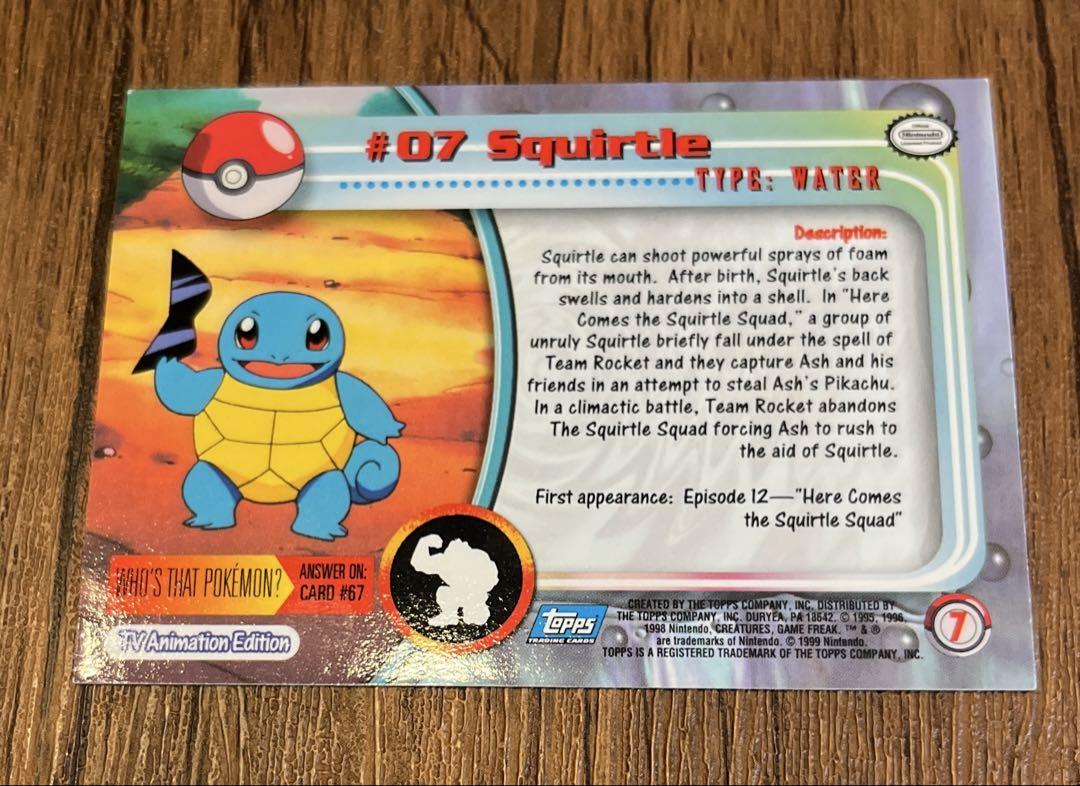 Topps SQUITLE ゼニガメ #07 Pokemon 1999 TV