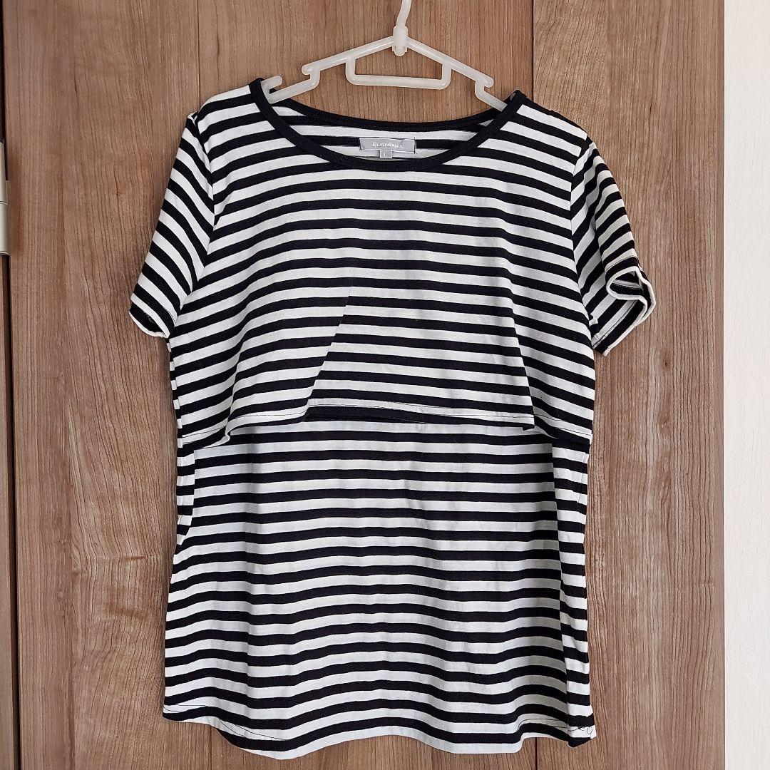 授乳服 ボーダーTシャツ