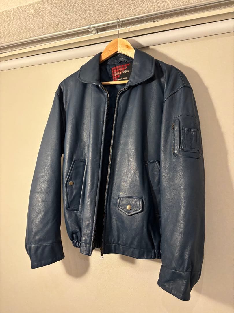 ネイビー レザー ジャケット ブルー ネイビー レザー ジャケット ブルー