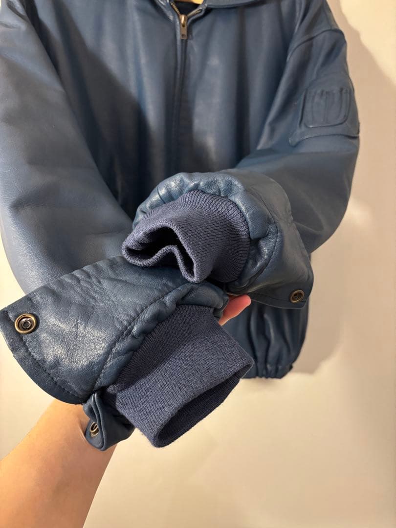 ネイビー レザー ジャケット ブルー ネイビー レザー ジャケット ブルー