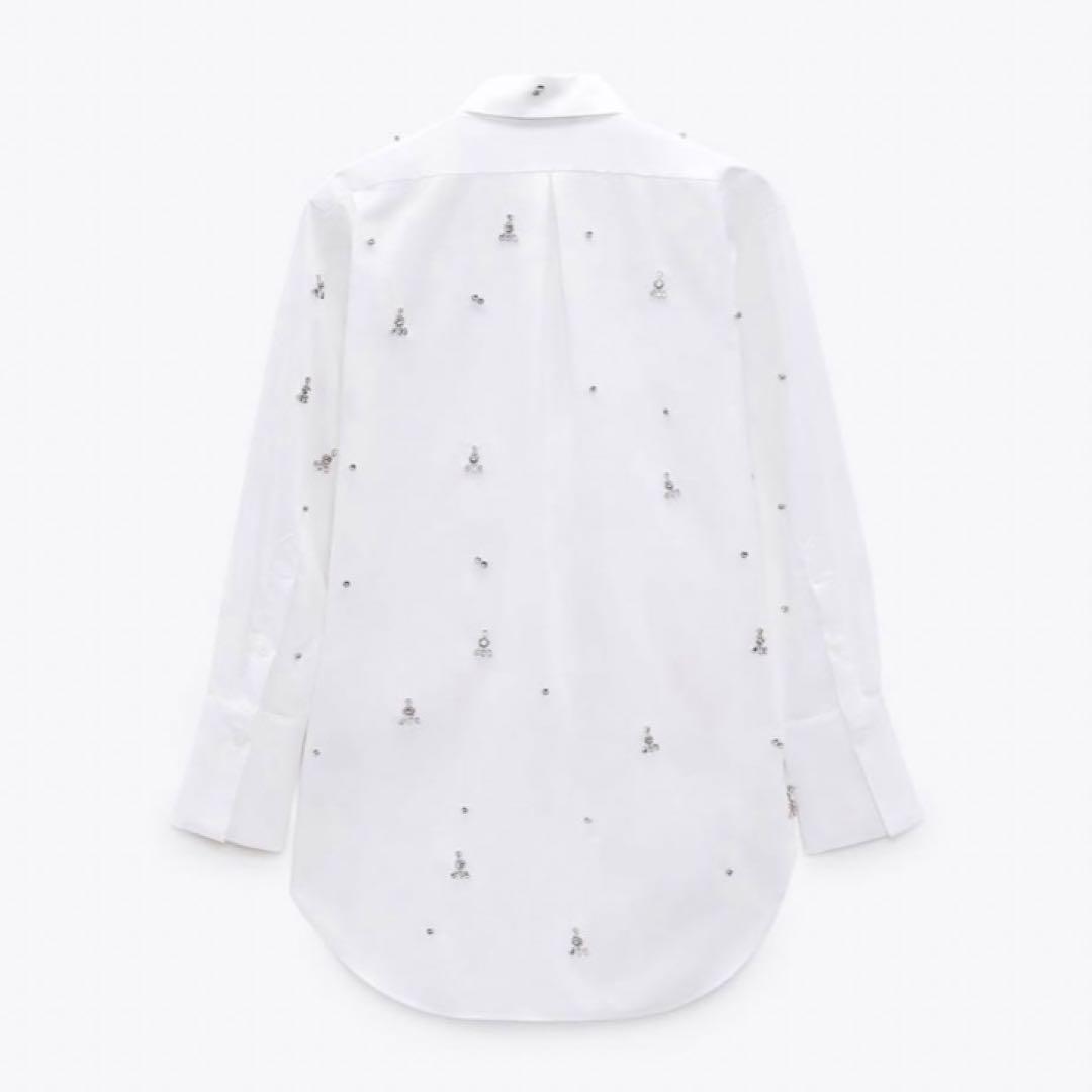 2セット /XS/ ZARA ホワイト オーバーサイズシャツ グリーン