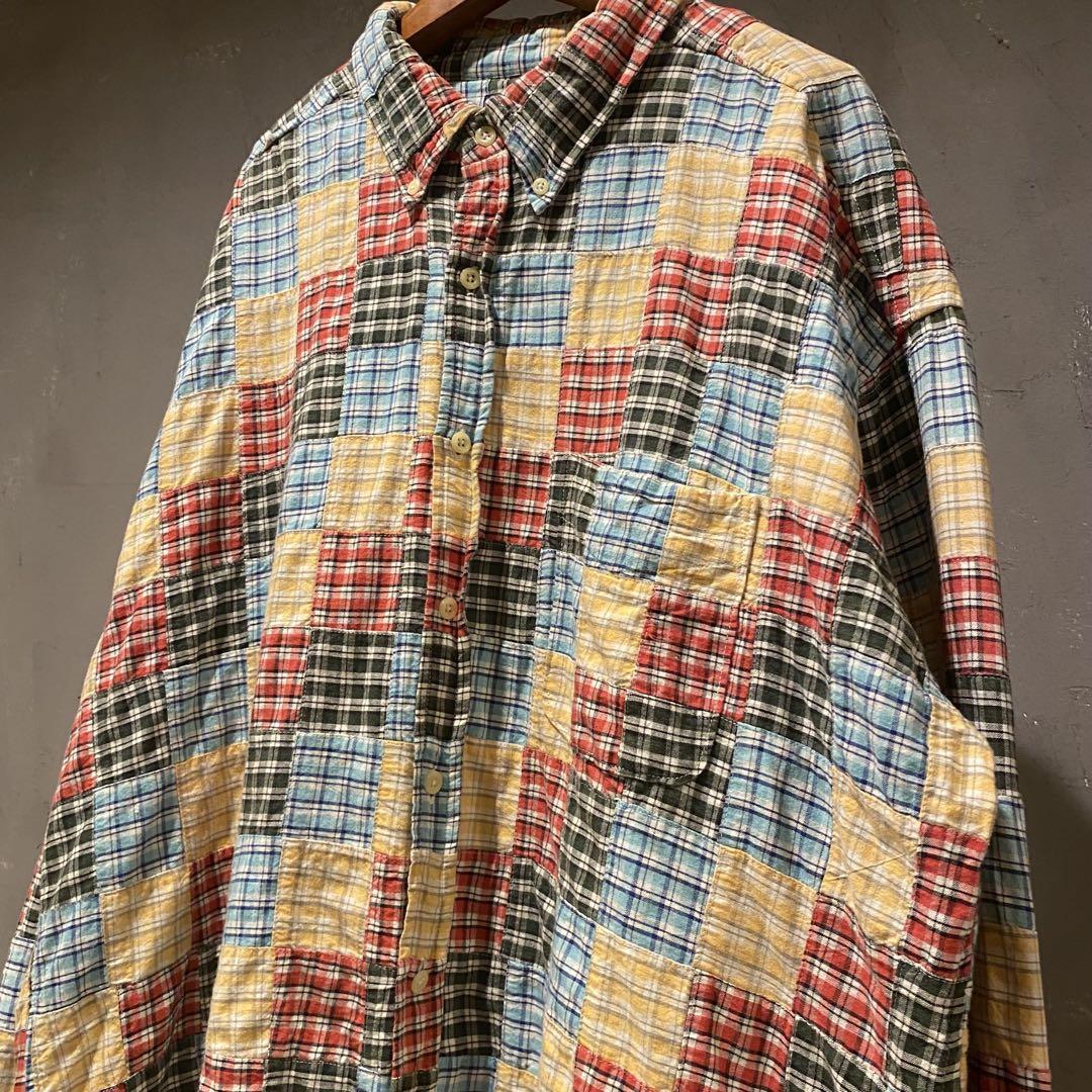 品質検査済 90's J.CREW メルカリ - XL ヴィンテージ パッチワークシャツ トップス
