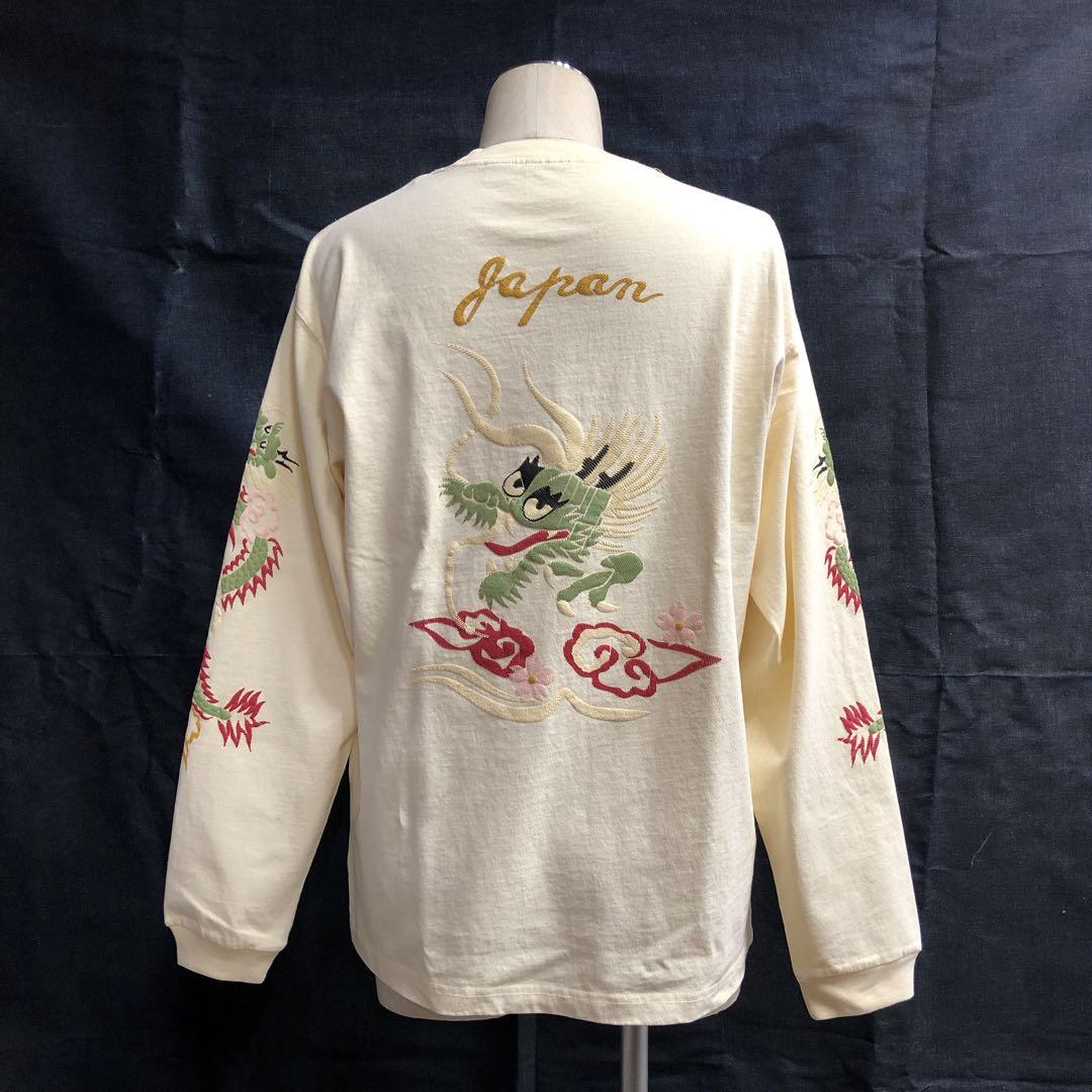 HOUSTON スーベニア 和柄 龍 ロンt ロングスリーブtシャツ アメカジ