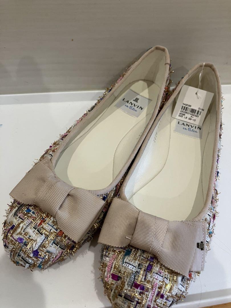 ★新品未使用　LANVIN フラットシューズ 24.5サイズ ベージュ