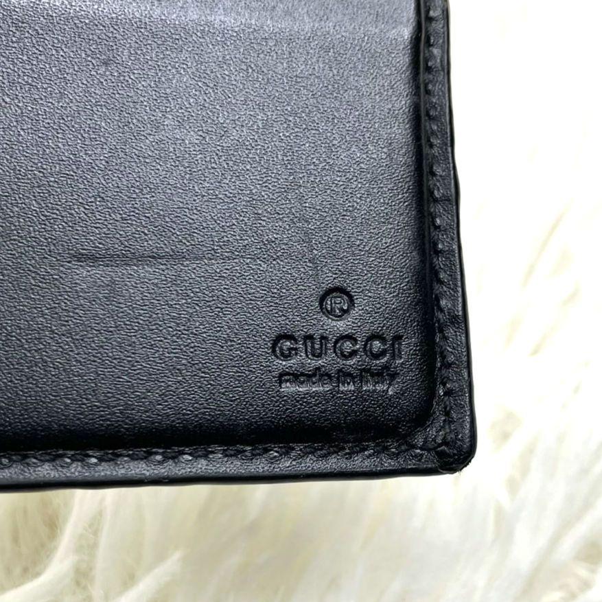 ✨美品✨グッチ マネークリップ 札入れ 財布 シマレザー GG柄 ブラック