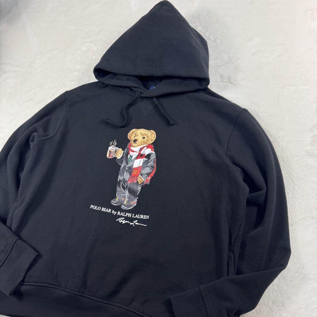 美品 POLO RALPH LAUREN ポロベア スウェット パーカー 黒