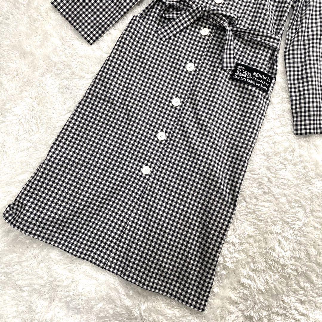 【未使用級】 アニエスベー ロングワンピース ギンガムチェック ベルト Aライン