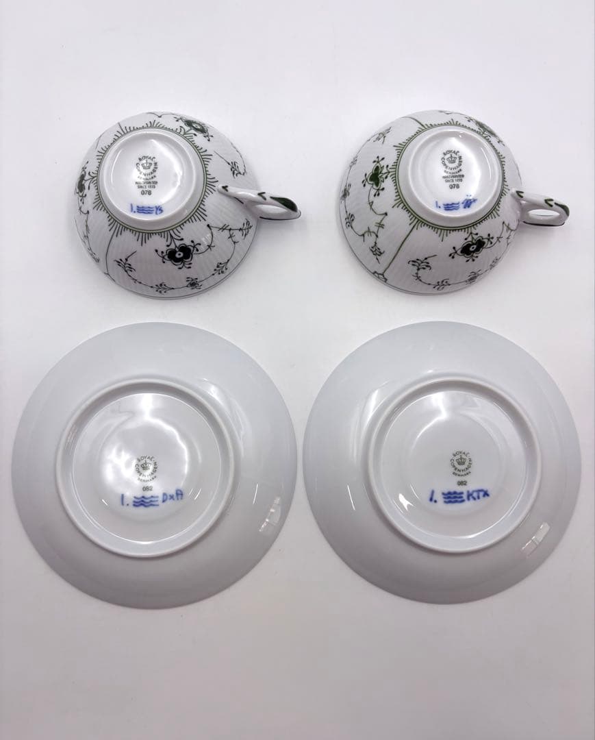 【希少】未使用保管品ロイヤルコペンハーゲングリーンフルーテッド　カップ＆ソーサー
