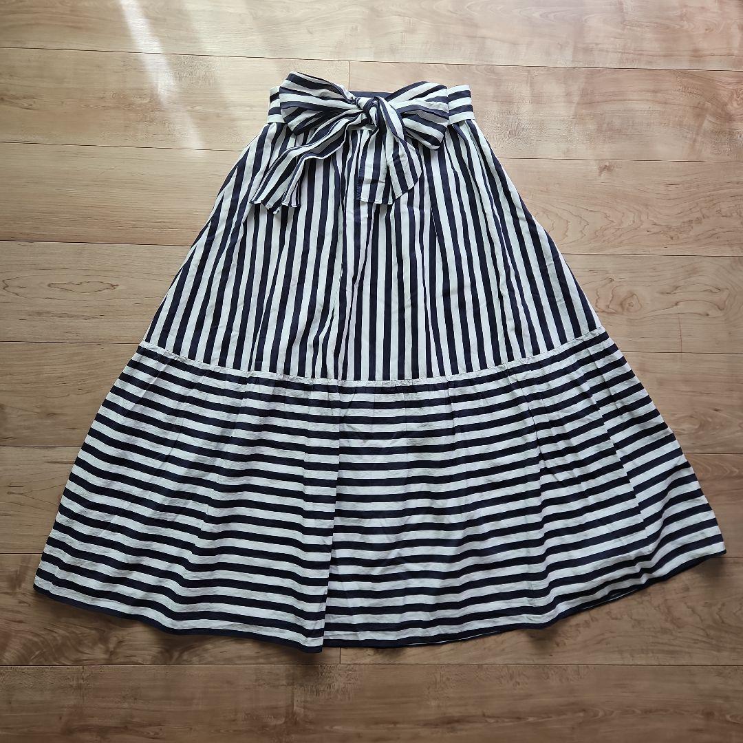 ☆M'S GRACY☆ストライプロングフレアスカート☆美品☆