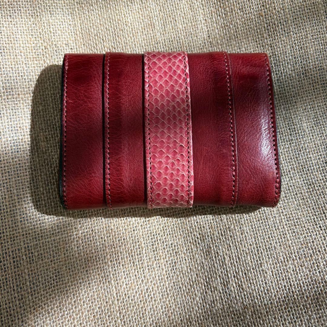 モキップ moquip 本革 三つ折財布 美品 モキップ moquip 本革 三つ折財布 美品