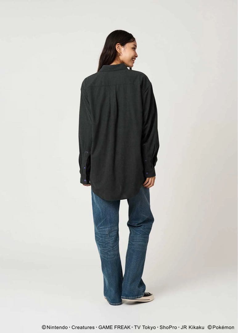 グラニフ　ポケモン　ゲンガー パニック　ルーズフィットコーデュロイシャツ　L