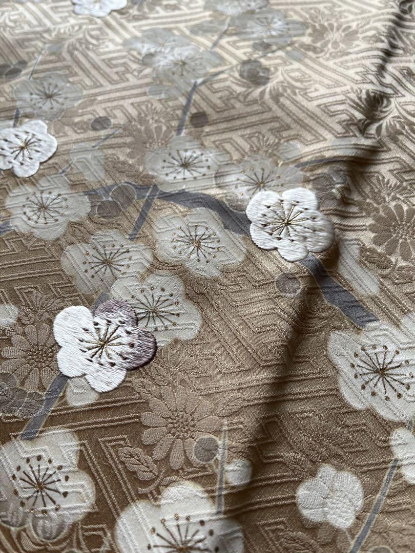 正絹　訪問着　友禅　手描き　枝梅　梅　刺繍　京このみ　芸妓　舞妓