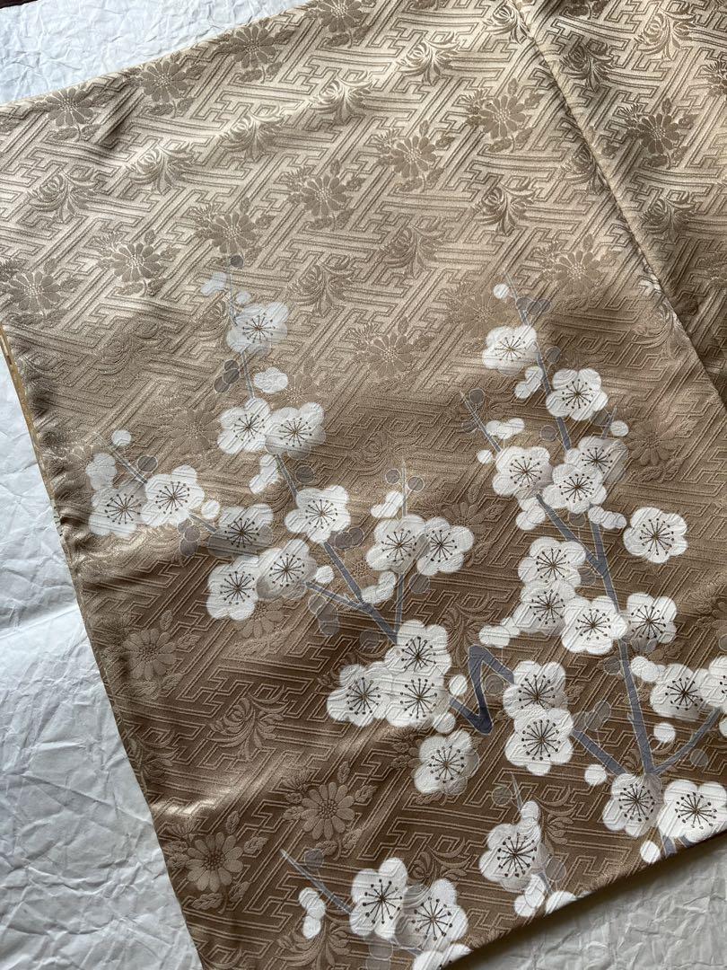 正絹　訪問着　友禅　手描き　枝梅　梅　刺繍　京このみ　芸妓　舞妓