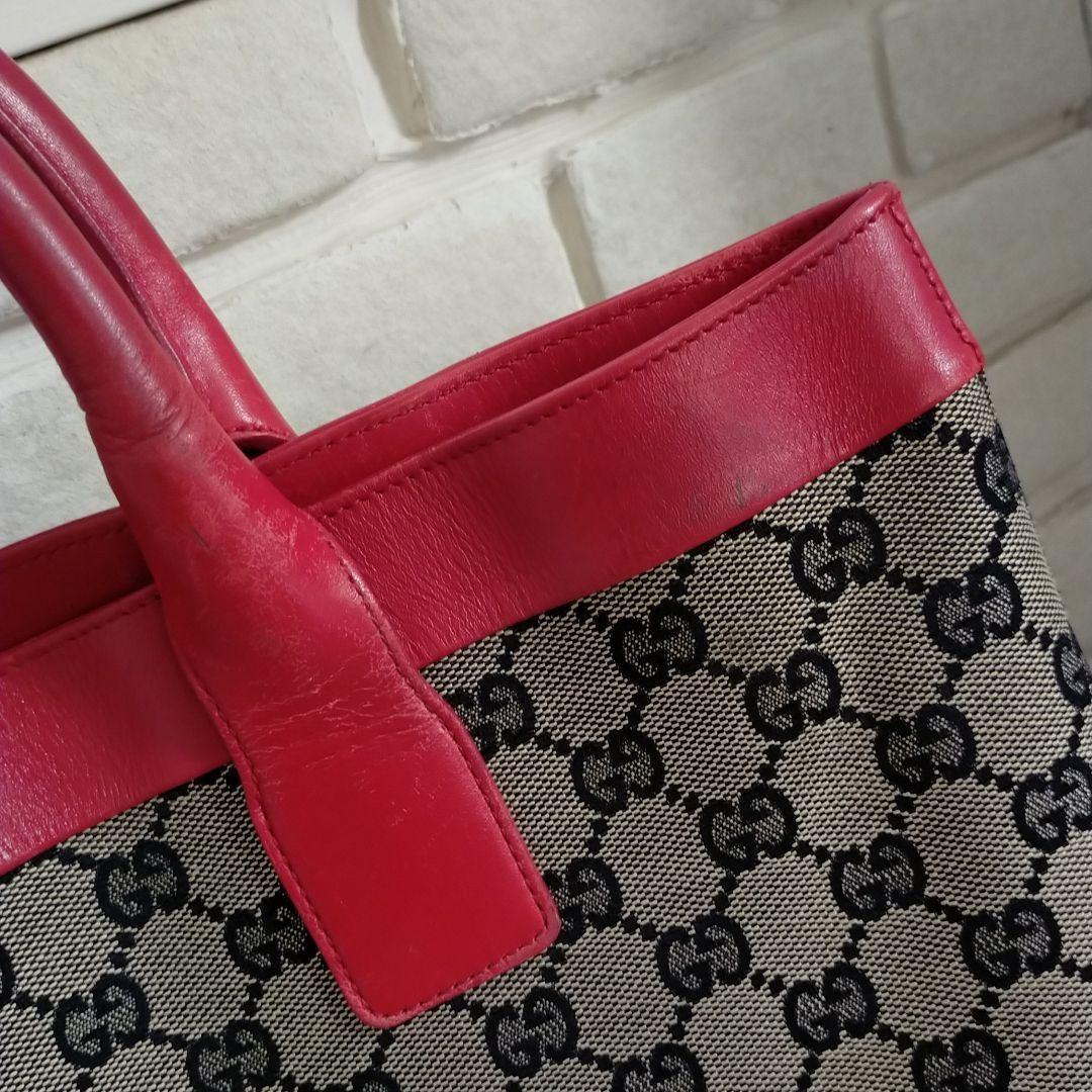 低価格安 Gucci グッチ GGキャンバス レザー 赤 レッド ロゴ柄 通勤通学 トート KXdLy-m12094915829 正規品人気