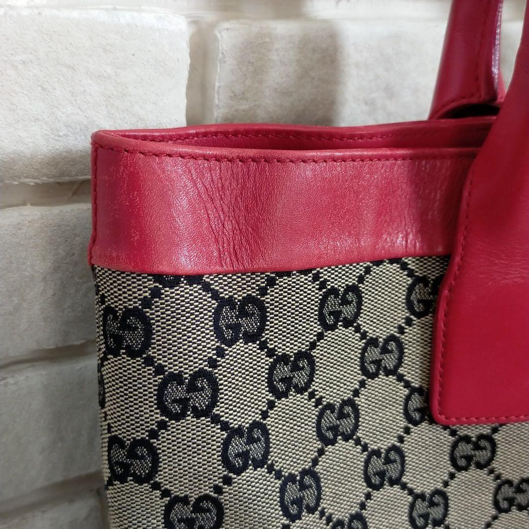 低価格安 Gucci グッチ GGキャンバス レザー 赤 レッド ロゴ柄 通勤通学 トート KXdLy-m12094915829 正規品人気