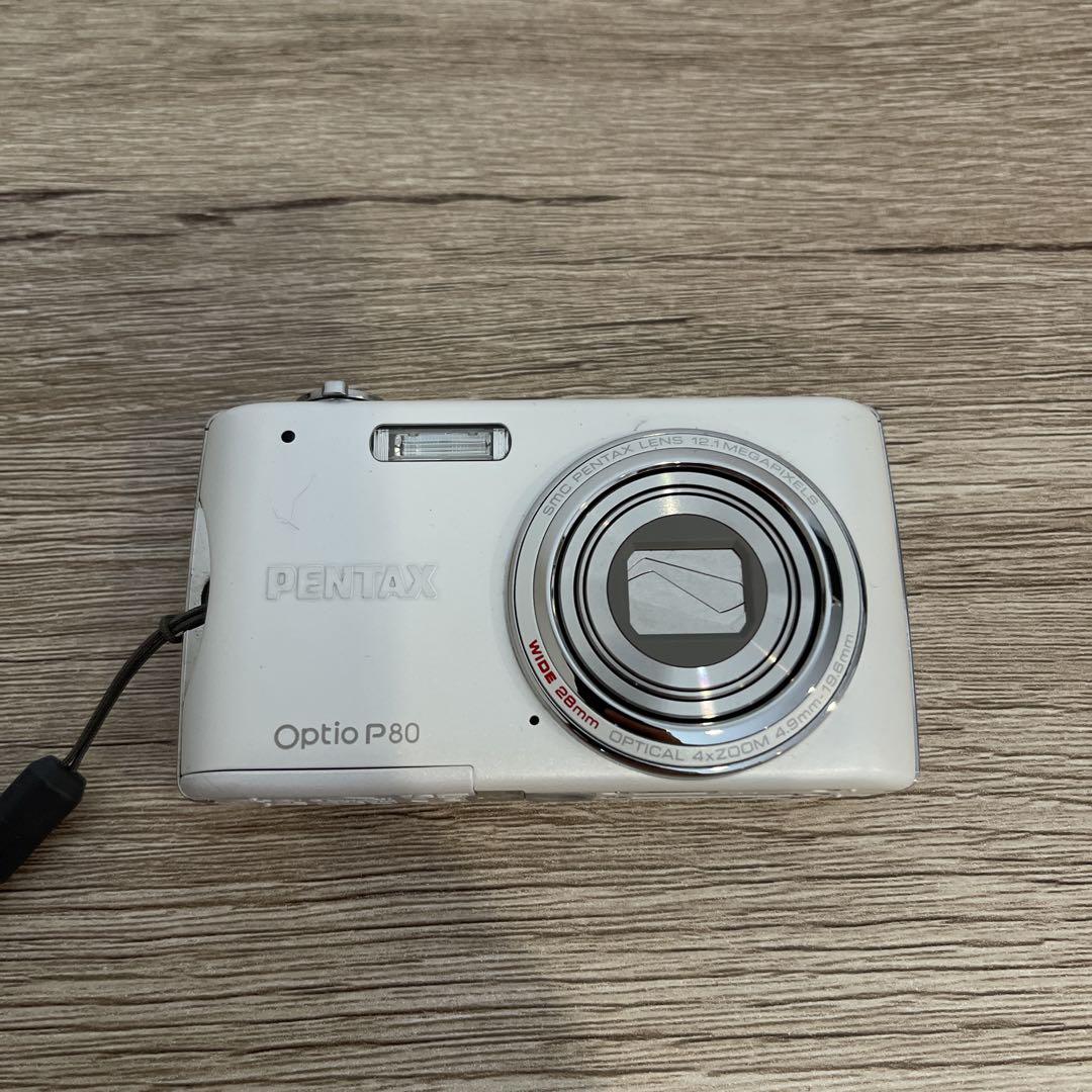 2932 PENTAX Optio P80 ホワイト デジカメ