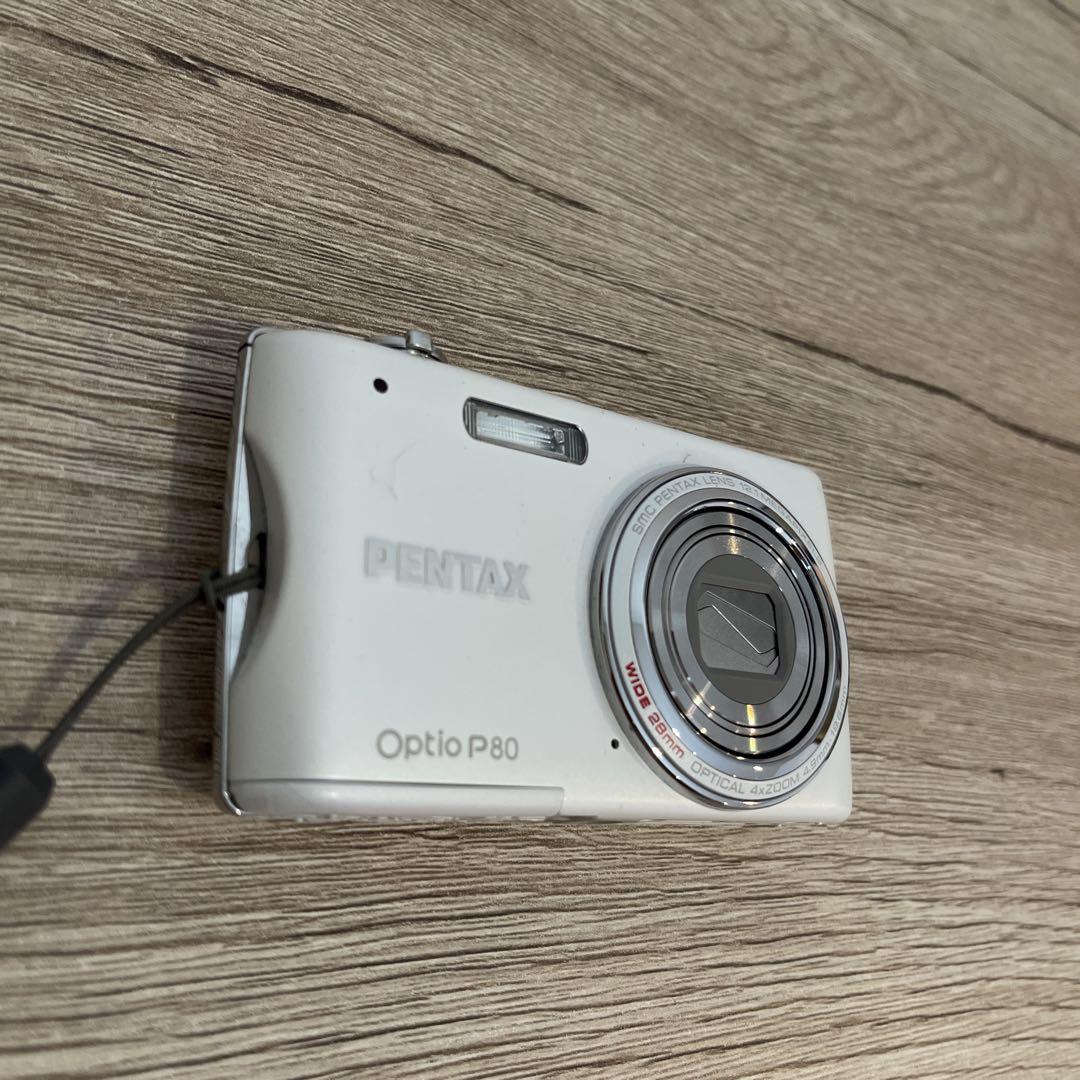 2932 PENTAX Optio P80 ホワイト デジカメ