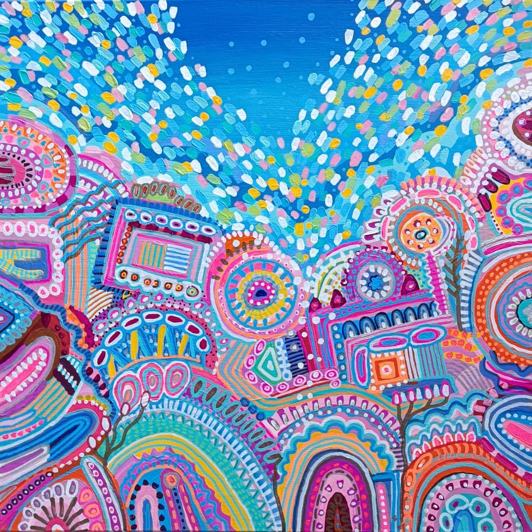★ TMS 現代アート 41×41cm (S6) 原画★送料無料 2312241