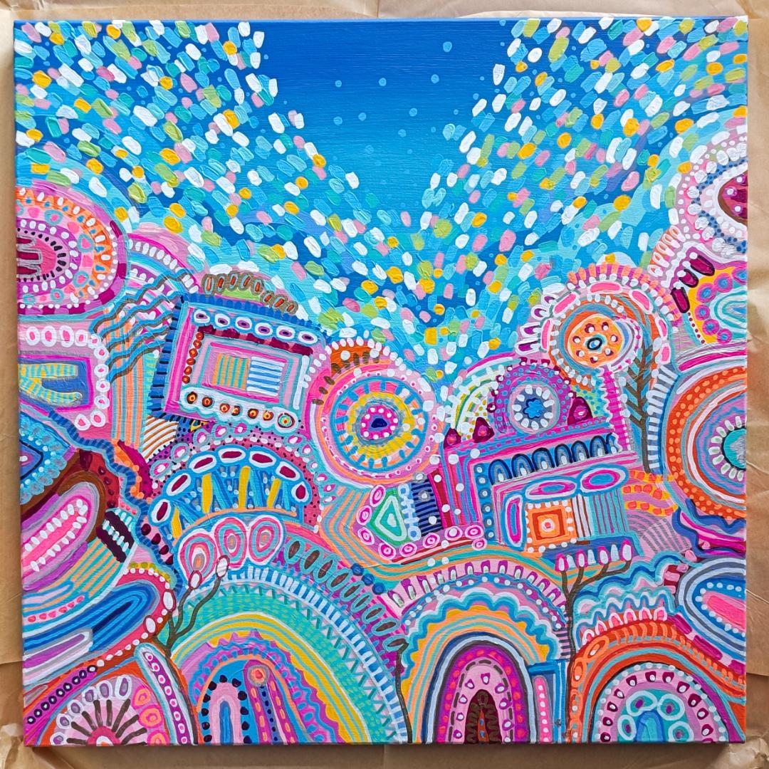 ★ TMS 現代アート 41×41cm (S6) 原画★送料無料 2312241