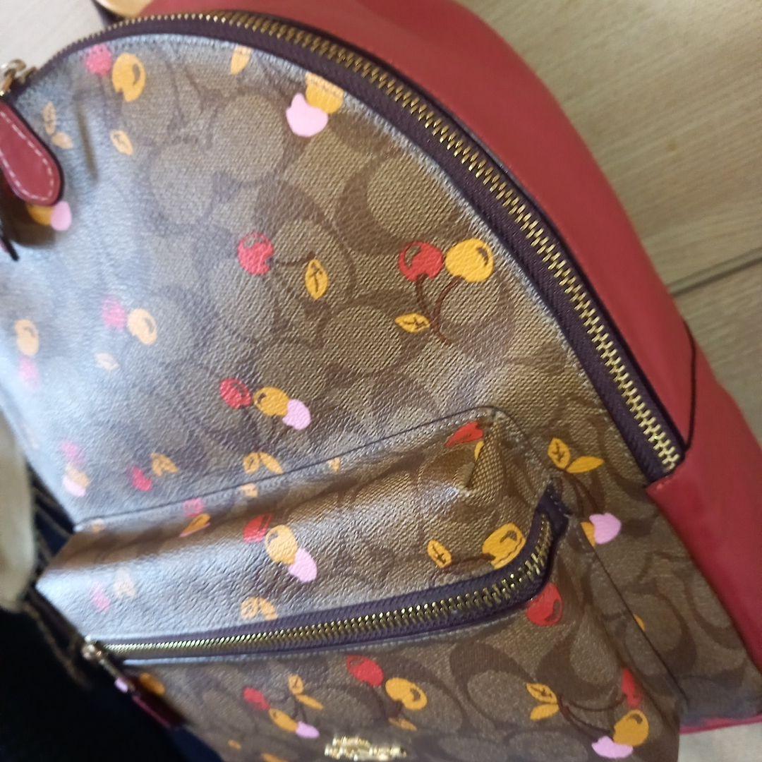 【限定セール！】 Coach さくらんぼ柄 リュックバッグミディアムサイズ - メルカリ バッグ