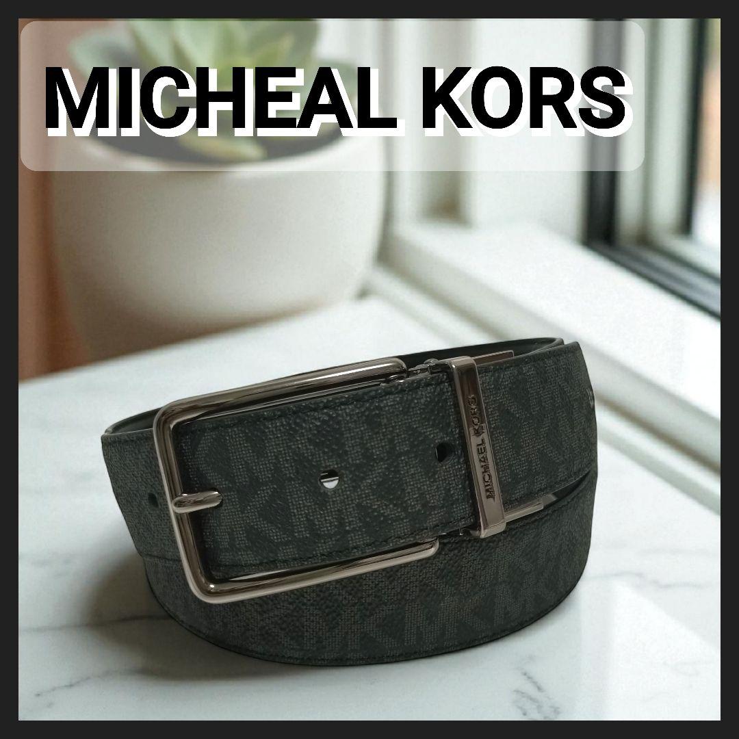 MICHAEL KORS ベルト レザー シグネチャー ブラック