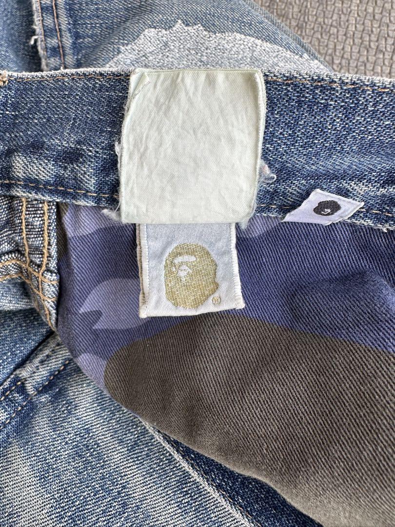 パンツ \"a bathing ape\"double face print jeans
