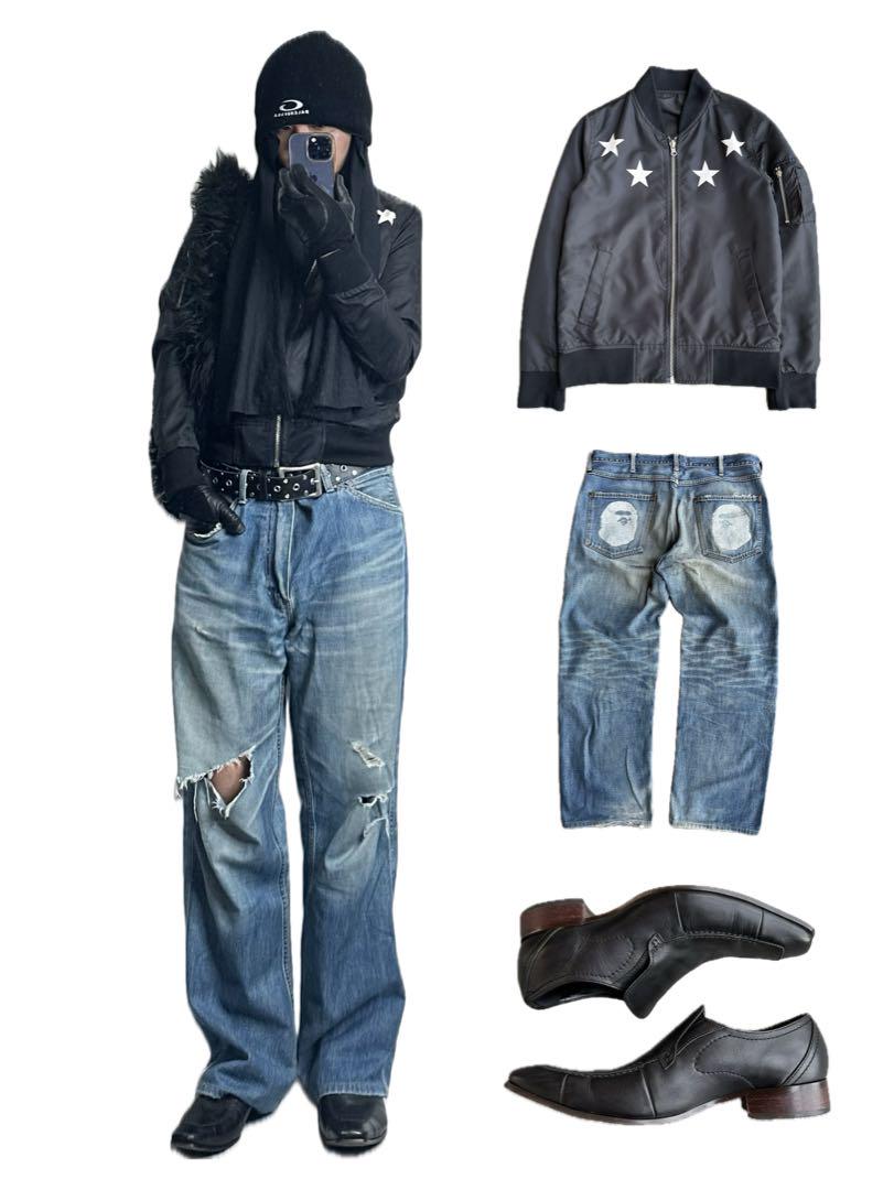 パンツ \"a bathing ape\"double face print jeans