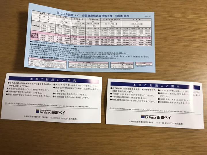 安田倉庫株主優待 ラビスタ函館ベイご宿泊優待券 2枚 NEW 安田倉庫株主優待 ラビスタ函館ベイご宿泊優待券 2枚 NEW