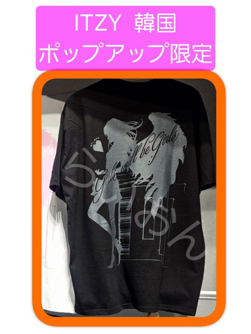 ★日本の職人技★ ITZY GWBG メルカリ - ポップアップ 韓国ソウル XL 黒 ANGEL Tシャツ アイドル