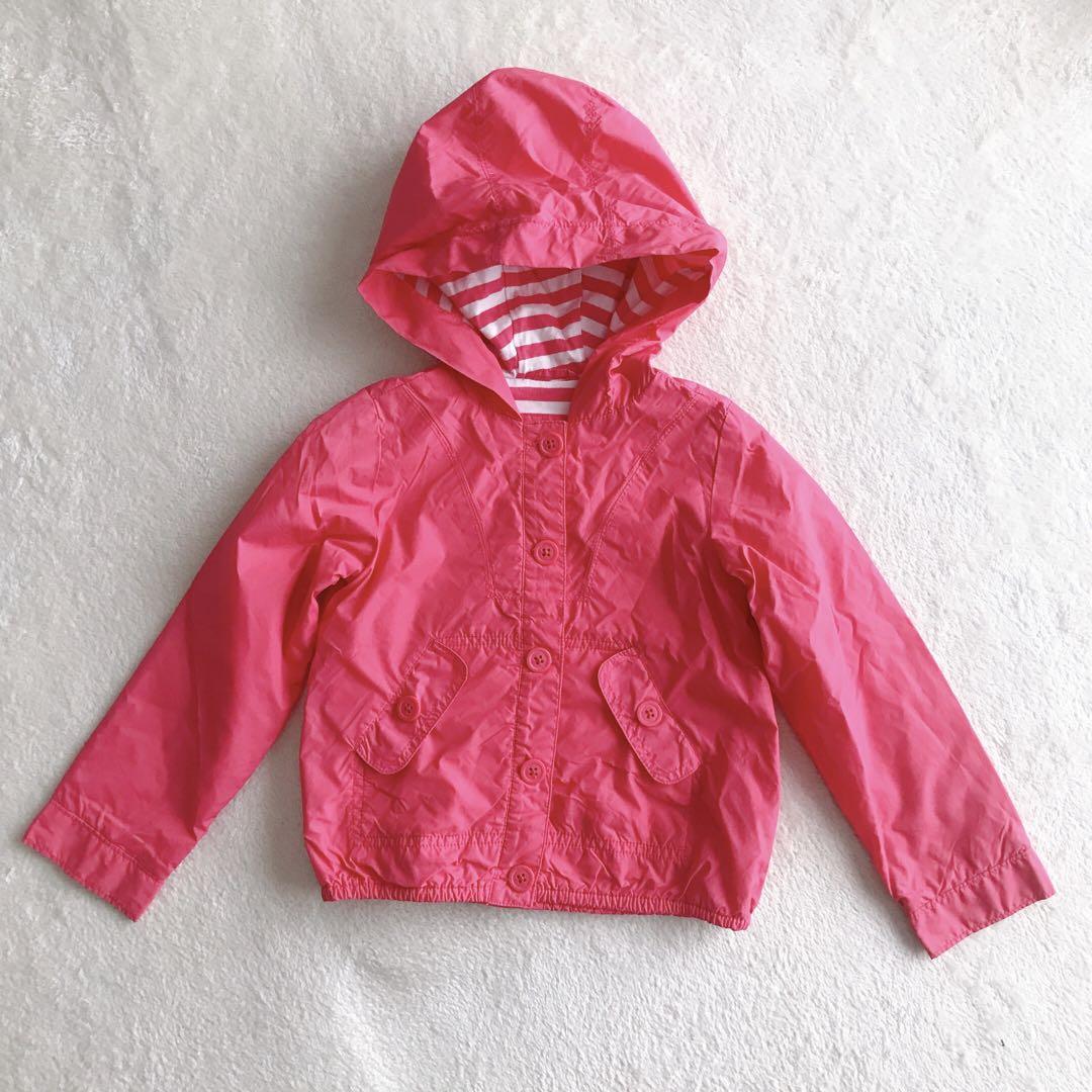 即日発送】美品 babyGap ナイロンパーカー 110 ピンク ボーダー 交換