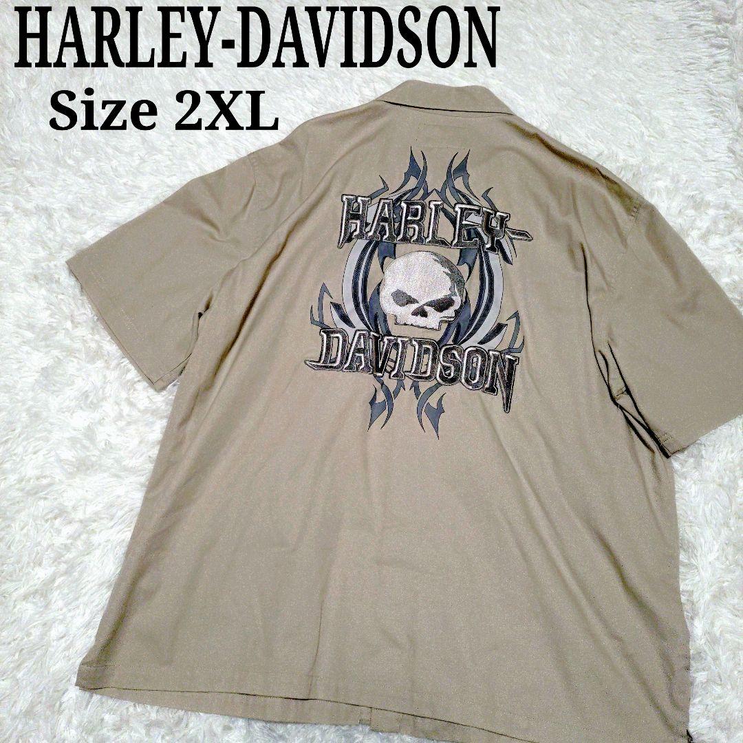 【希少】【ビッグサイズ】 HARLEY-DAVIDSON ワークシャツ 2XL