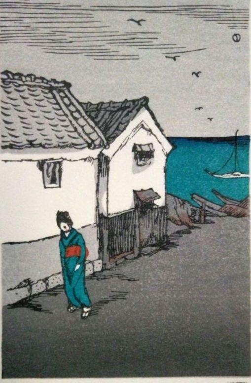 竹久夢二、小品木版画、昭和39年加藤版画研究所出版 - 版画
