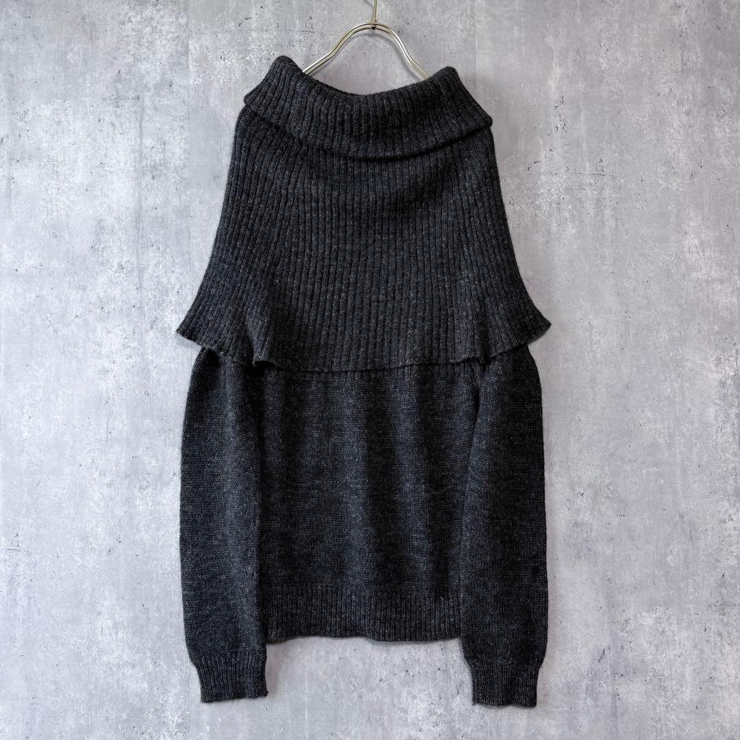 美品✨Y's アルパカ混 変形ケープニットタートルネックニット ヨウジヤマモト 美品✨Y's アルパカ混 変形ケープニットタートルネックニット ヨウジヤマモト