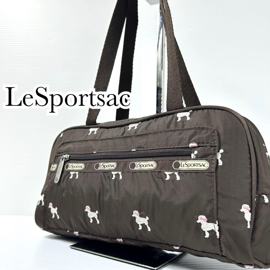 美品☆LeSportsac トートバッグ ミニボストン ドッグ 犬 刺繍