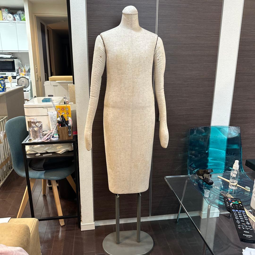 ベージュ リネン トルソー 高さ調整可能