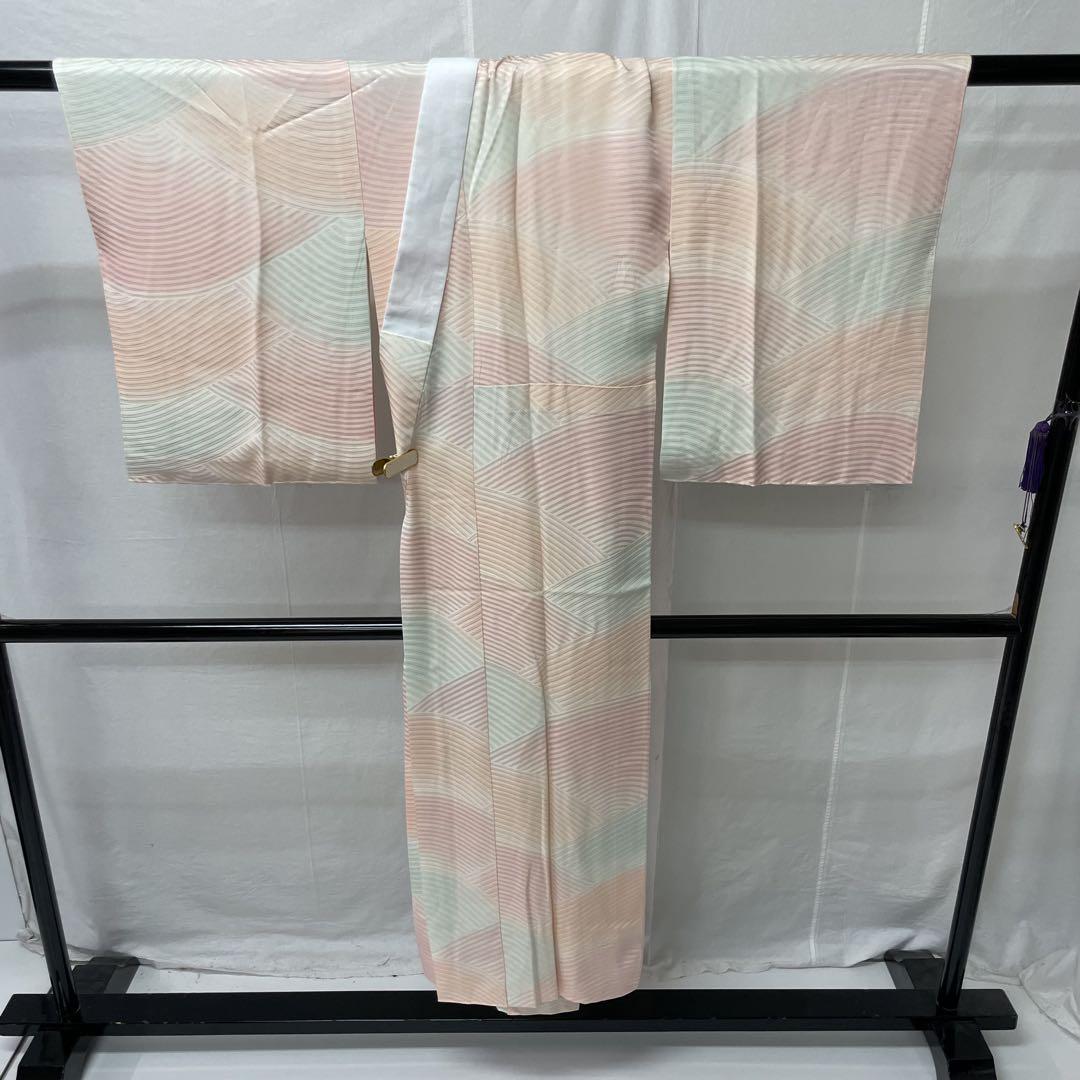 長襦袢 暈し 女波文 正絹 袖無双 パールトーン しつけ トールサイズ y655 長襦袢 暈し 女波文 正絹 袖無双 パールトーン しつけ トール