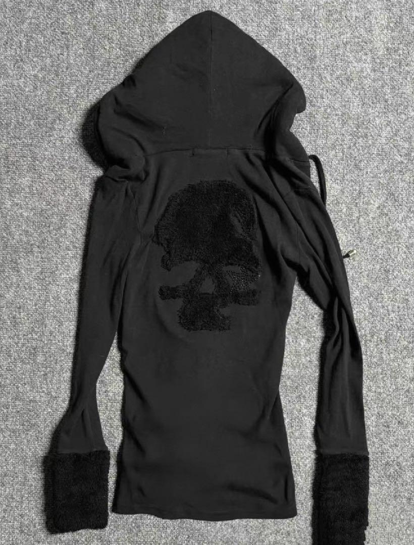 Y2K archive cut off skull hoodie フーディー