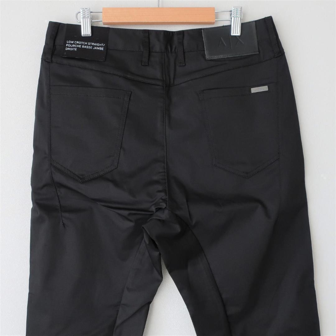 ルエットに 新品 ストレッチ 黒 W31 AFSZa-m12139945024 アルマーニエクスチェンジ 春夏 クロップドパンツ ⏥パンツです